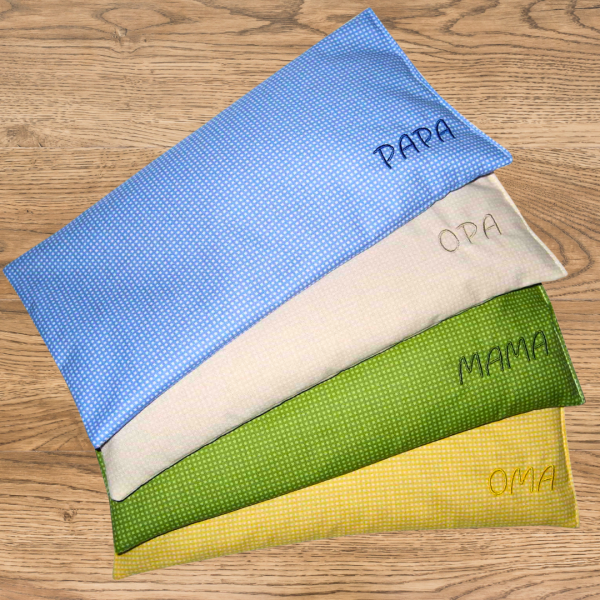 Körnerkissen bestickt mit Wunschname -personalisiert- Größe M